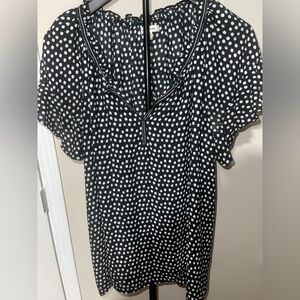 Max Studio Black and White Polka Dot Blouse